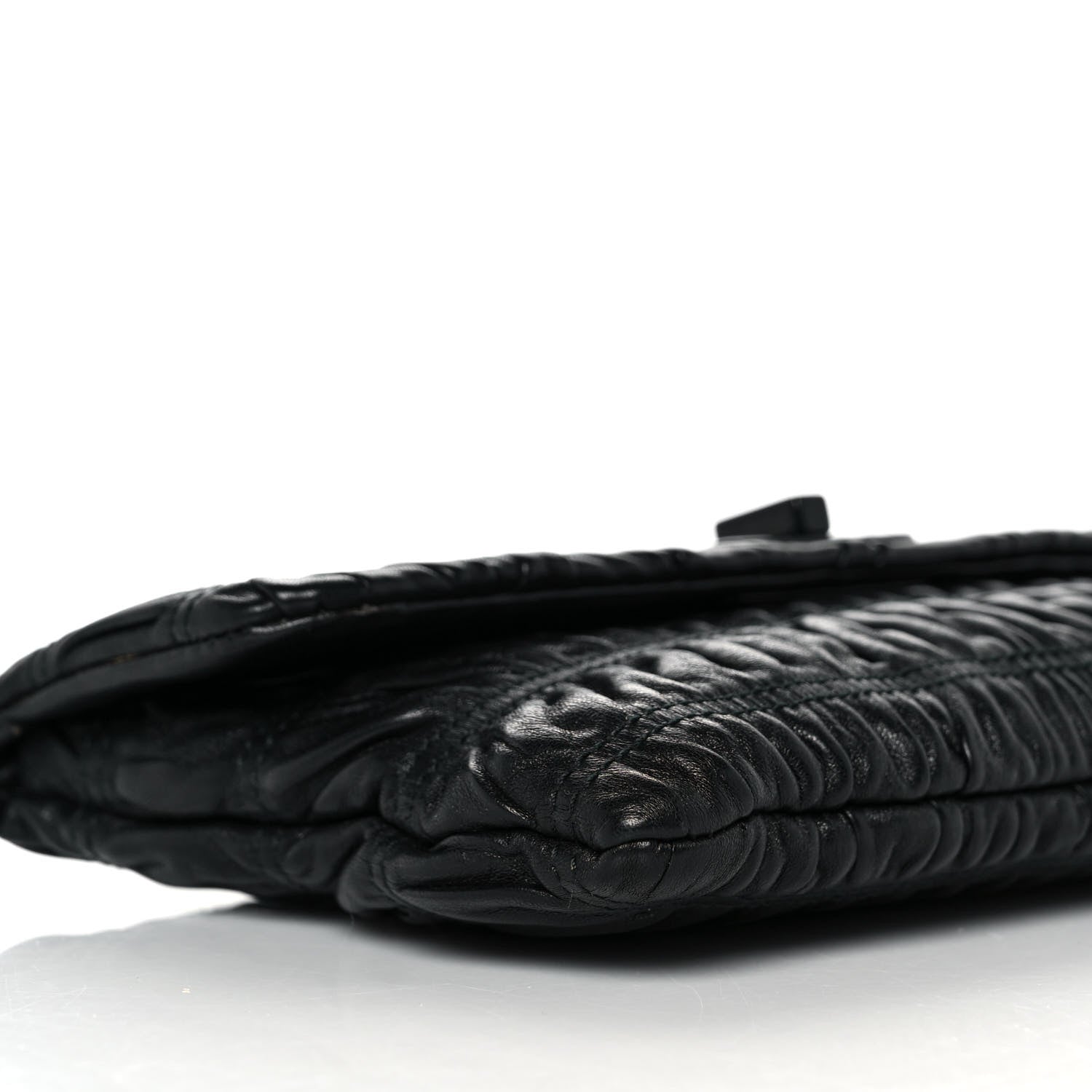 Prada Nappa Gaufre Wristlet Clutch Black 8 of 9