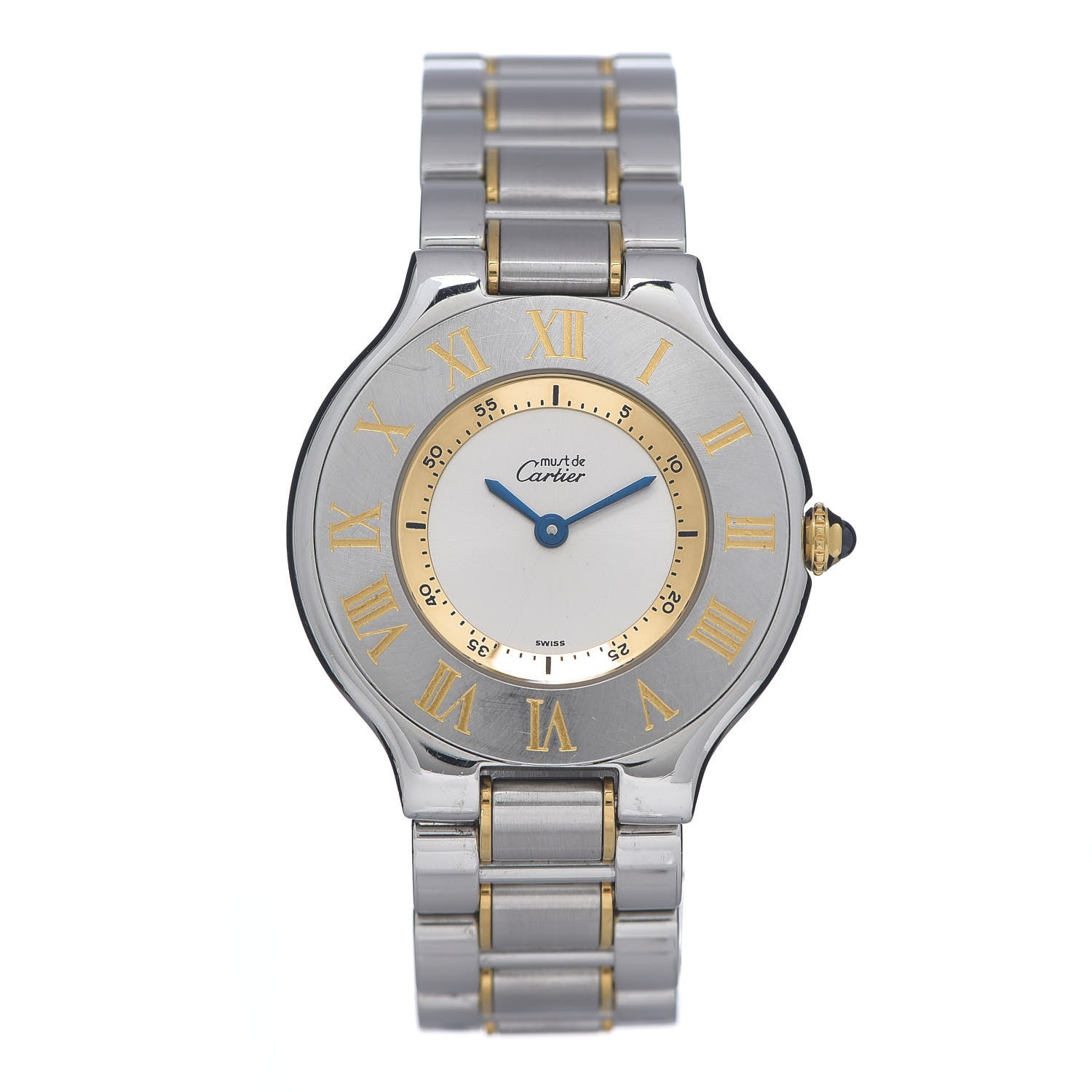 Cartier Stainless Steel 18K Yellow Gold 31mm Must De 21 Quartz Watch 1 of 4