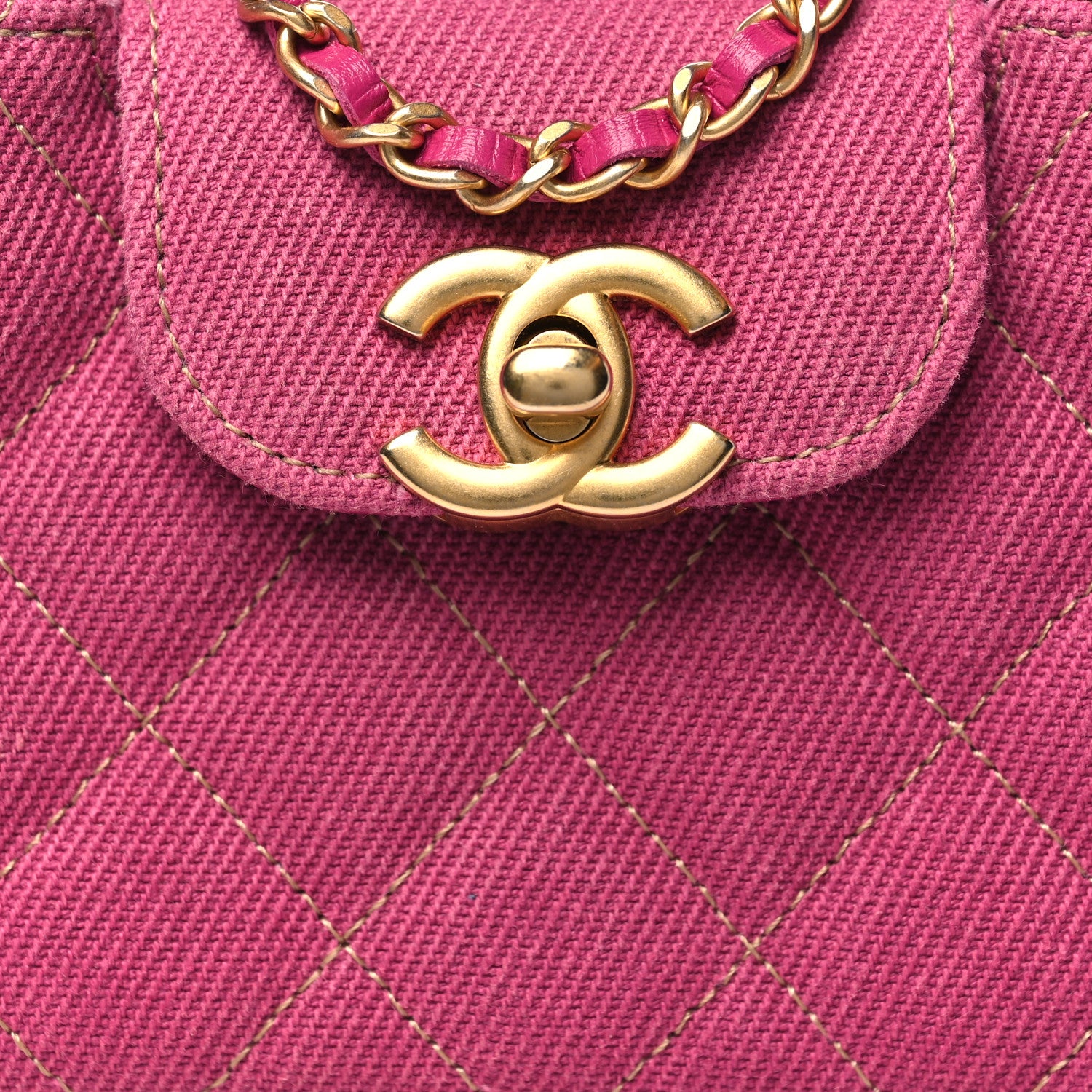 Chanel Denim Quilted Mini Nano Kelly Shopper Fuchsia 8 of 11