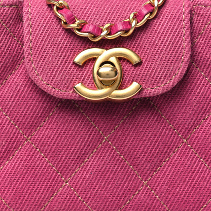Chanel Denim Quilted Mini Nano Kelly Shopper Fuchsia 8 of 11