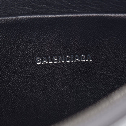 Balenciaga Metallic Goatskin Logo Large Everyday Zip Pouch Argent Black 6 of 7