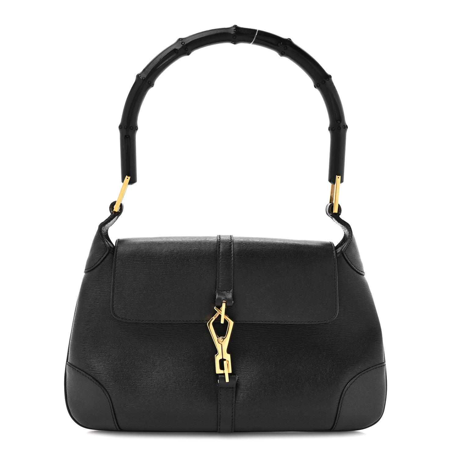 Gucci Calfskin Bamboo Handle Jackie O Hobo Black 1 of 13