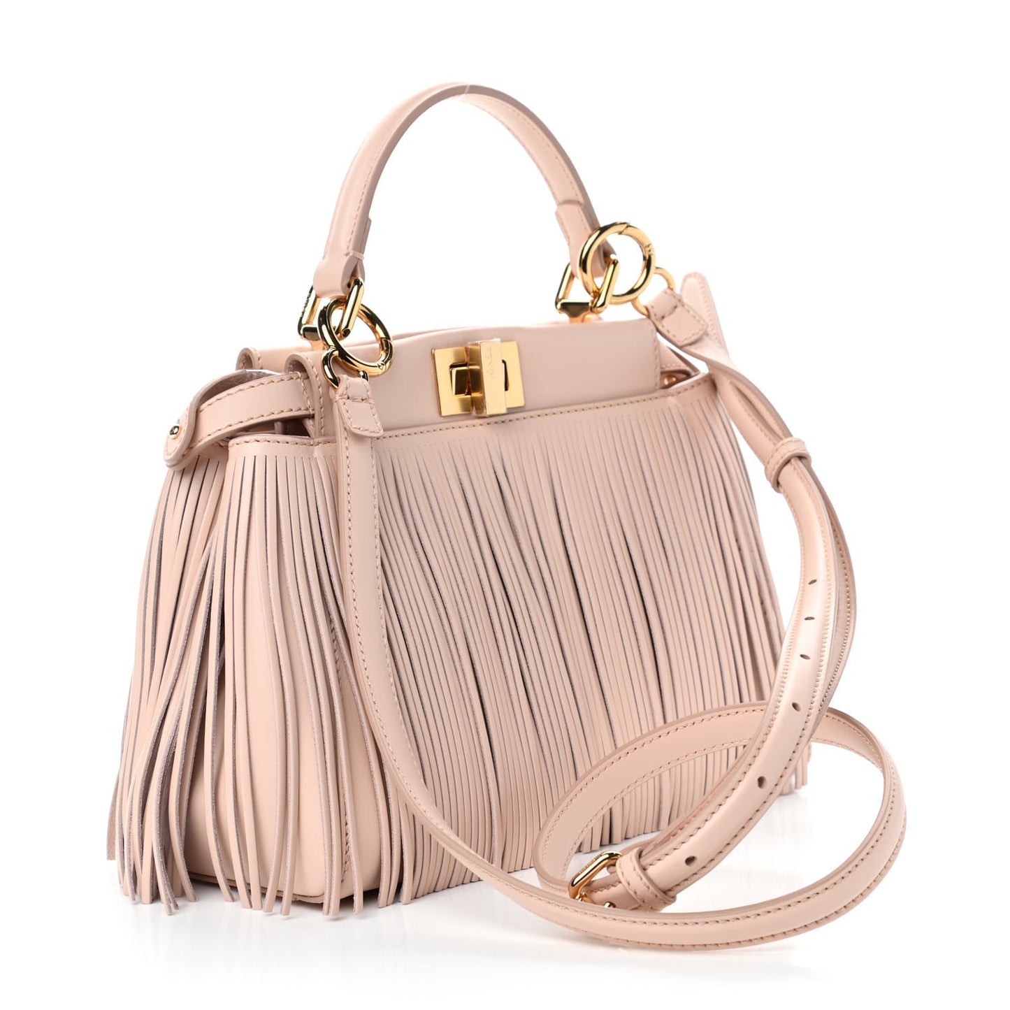Nappa Fringe Mini Peekaboo Rosa Quarzo