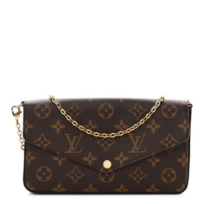 Louis Vuitton Monogram Pochette Felicie Chain Wallet Fuchsia 1 of 9