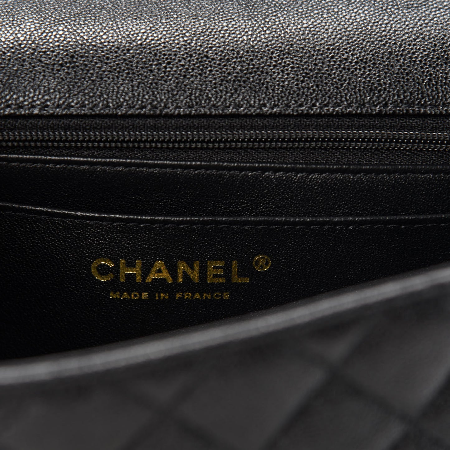 Caviar Quilted Mini Top Handle Rectangular Flap Black