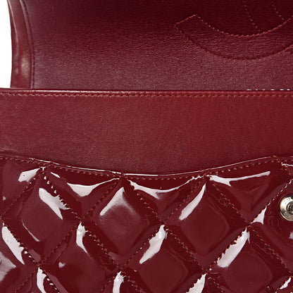 Chanel Patent Quilted Jumbo Double Flap Dark Red 10 of 15