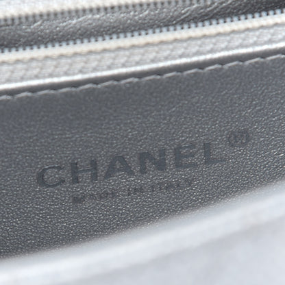 Chanel Metallic Caviar Quilted Medium CC Filigree Flap Silver 6 of 9