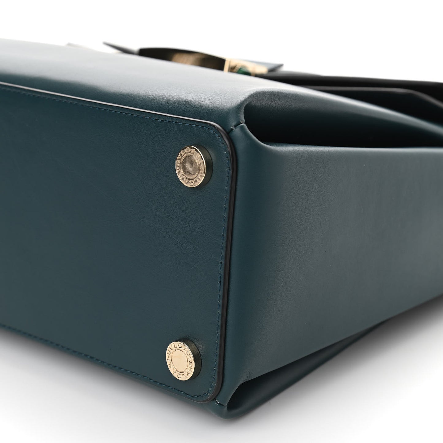 Calfskin Serpenti Viper Top Handle Bag Blue Black