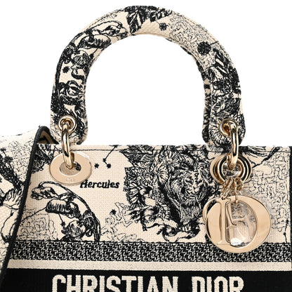 Christian Dior Canvas Embroidered Zodiac Toile De Jouy Medium Lady D-Lite Latte 7 of 11