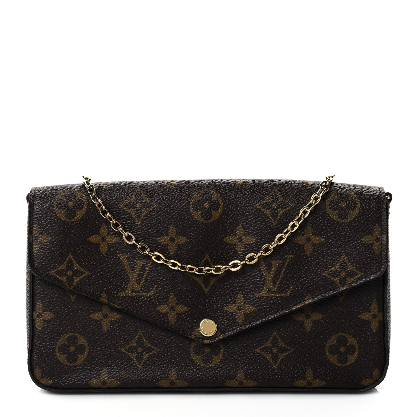 Monogram Pochette Felicie Chain Wallet Fuchsia