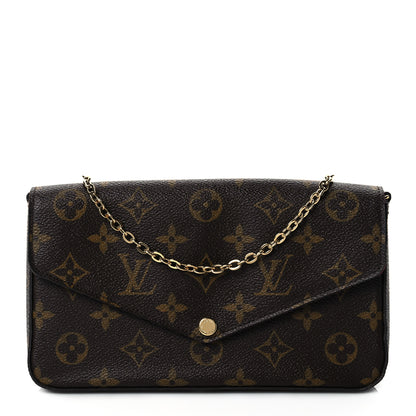 Louis Vuitton Monogram Pochette Felicie Chain Wallet Fuchsia 1 of 10