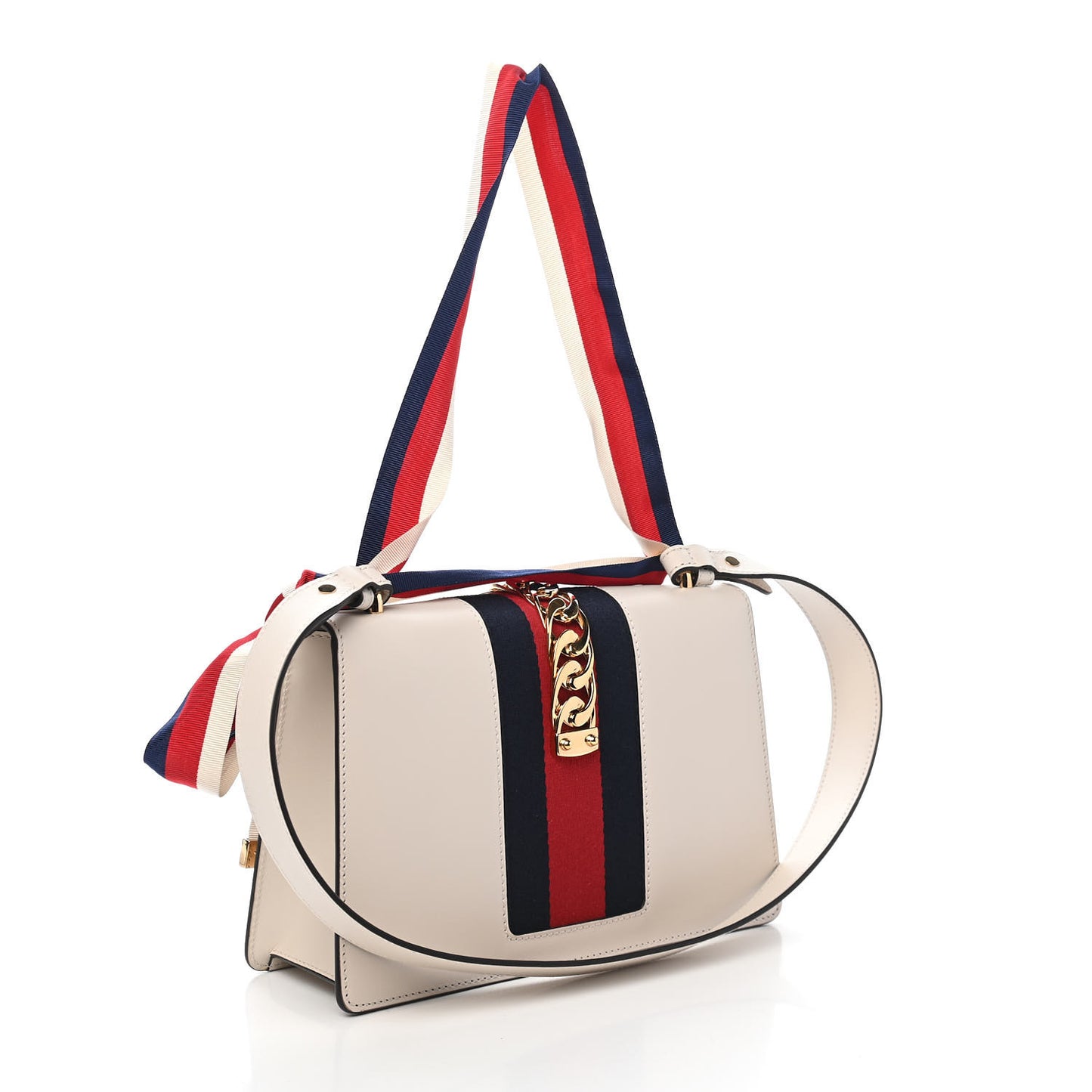 Calfskin Small Sylvie Shoulder Bag Off White