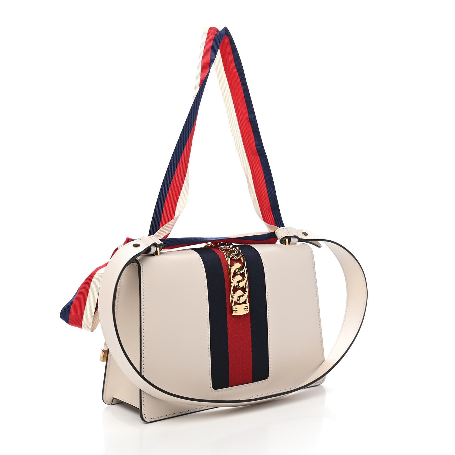 Gucci Calfskin Small Sylvie Shoulder Bag Off White 2 of 9