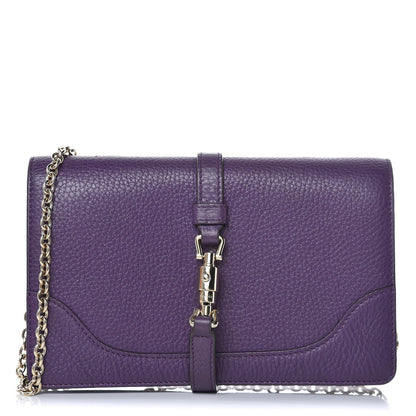 Gucci Pebbled Calfskin Piston Broadway Evening Bag Purple 1 of 7