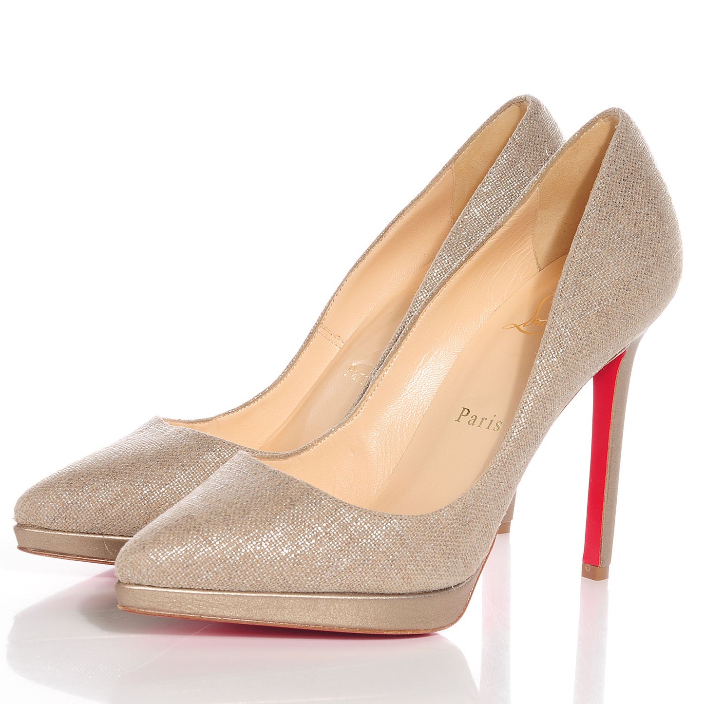 Metallic Canvas Pigalle Plato 120 Pumps 36.5 Silver