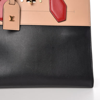 Louis Vuitton Calfskin City Steamer MM Black Creme Bourgogne 12 of 20