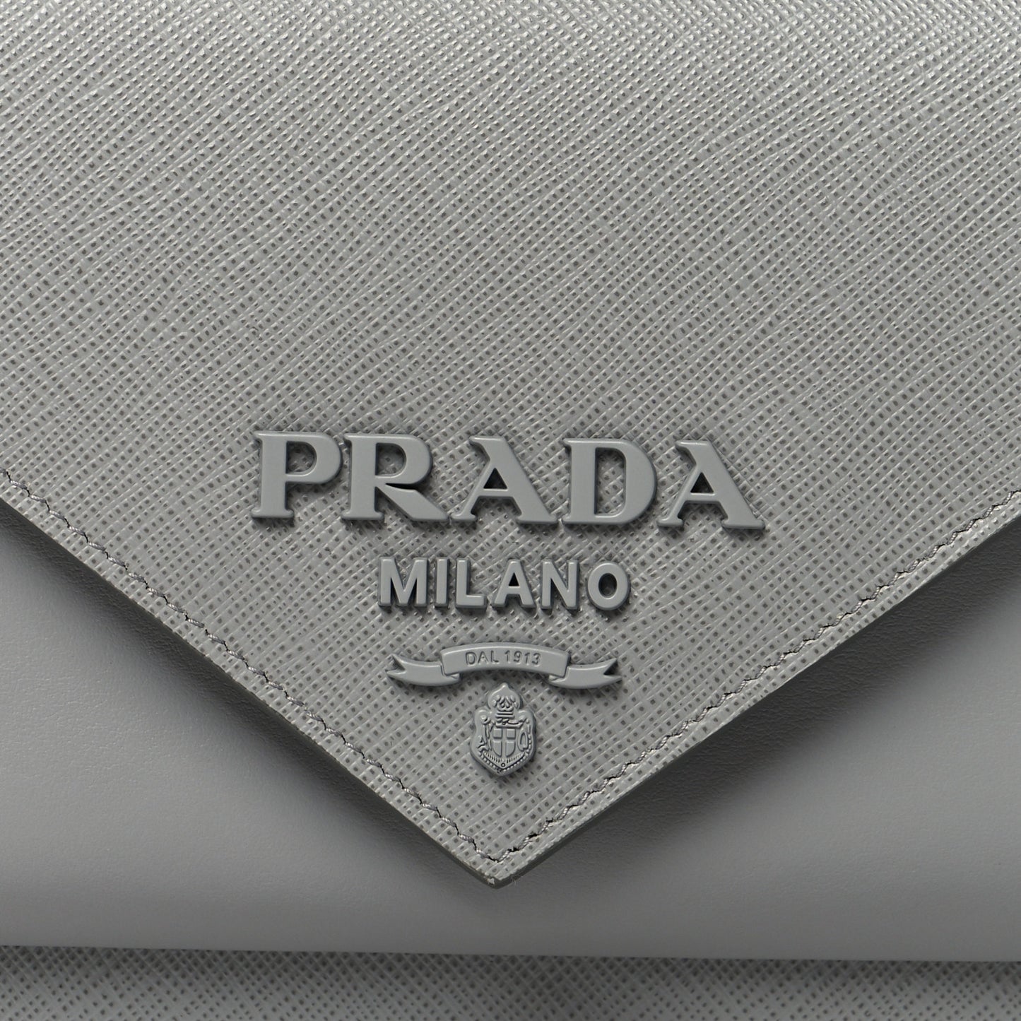 Saffiano Calfskin Monochrome Envelope Crossbody Grey