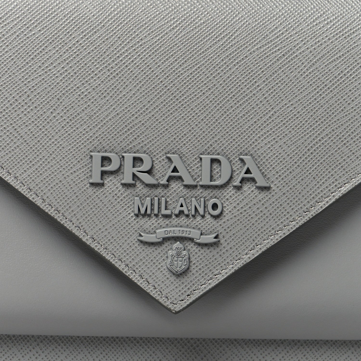 Prada Saffiano Calfskin Monochrome Envelope Crossbody Grey 7 of 9