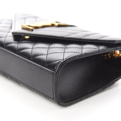 Saint Laurent Grain De Poudre Textured Mixed Matelasse Triquilt Small Monogram Satchel Black 8 of 9