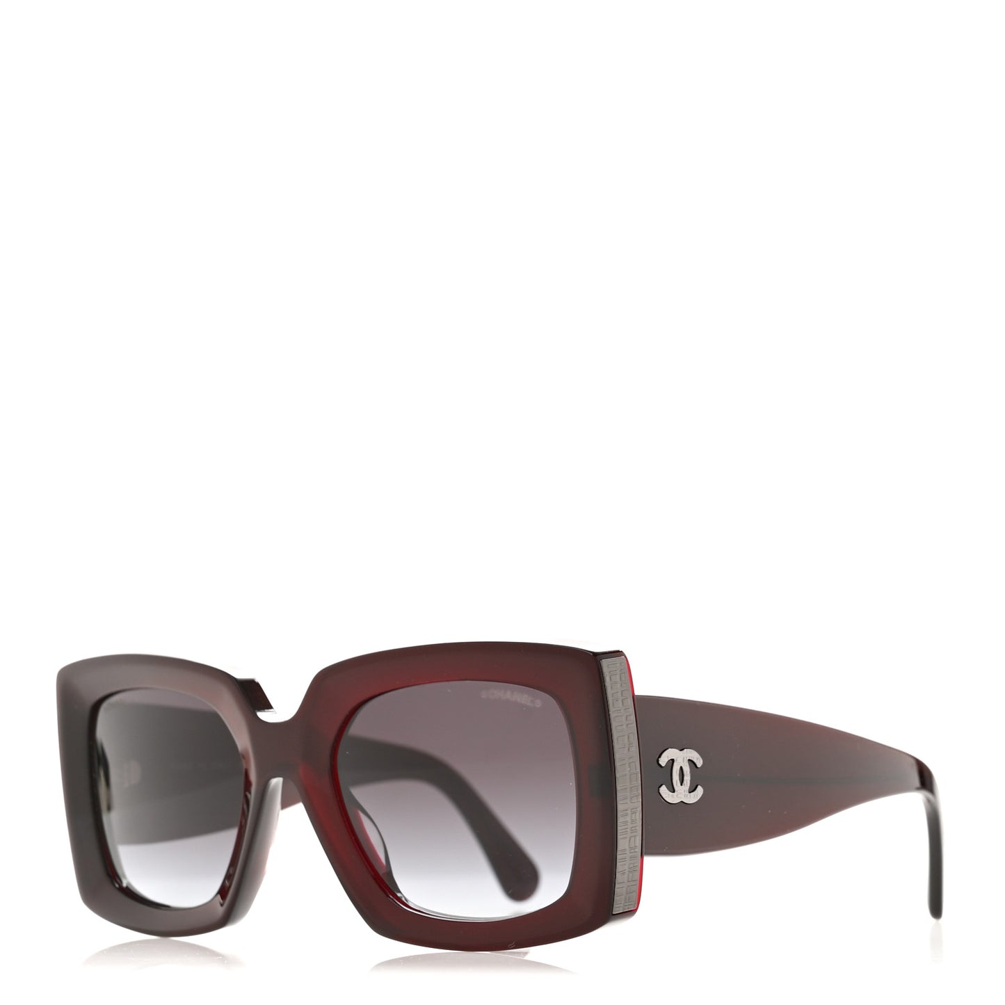 Acetate Rectangle Sunglasses 5435-A Burgundy