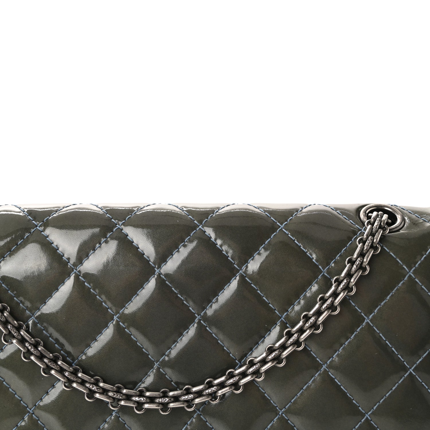 Chanel Patent Quilted 2.55 Reissue 226 Flap Blue 8 of 10