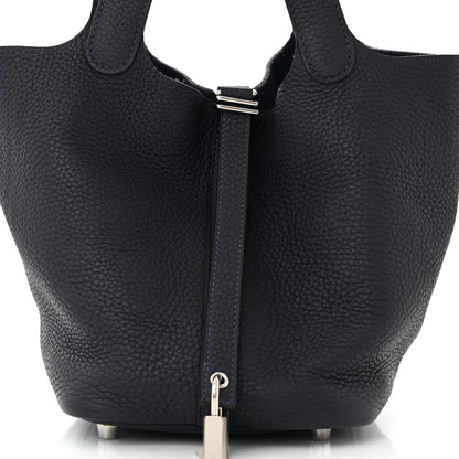 Hermes Taurillon Clemence Picotin Lock 18 PM Bleu Nuit 8 of 10