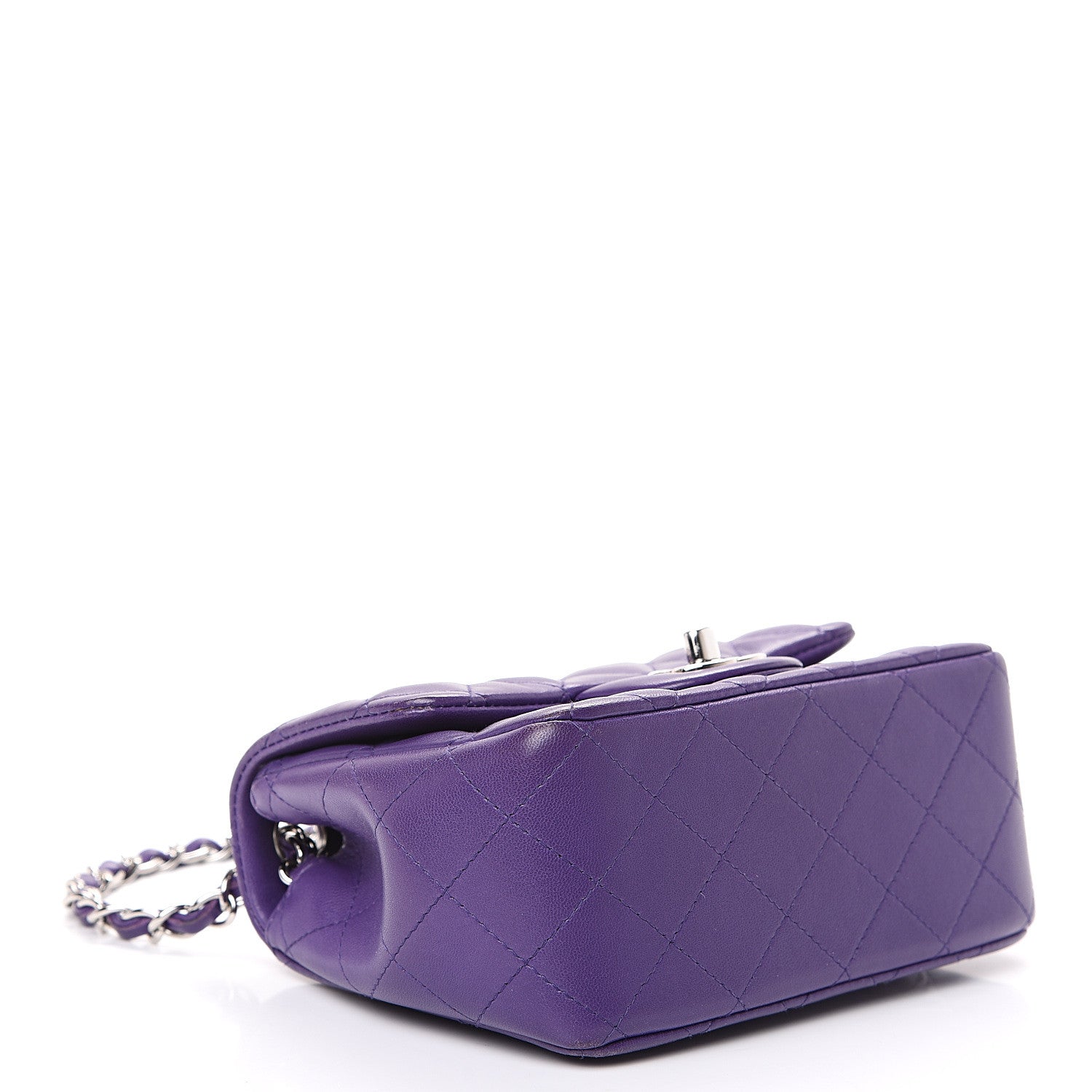 Chanel Lambskin Quilted Mini Square Flap Purple 3 of 15