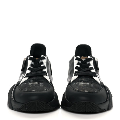 Fendi Nylon Lycra FF Womens Fendi Flow Low Top Sneakers 38 Black Silver Anthracite 2 of 8