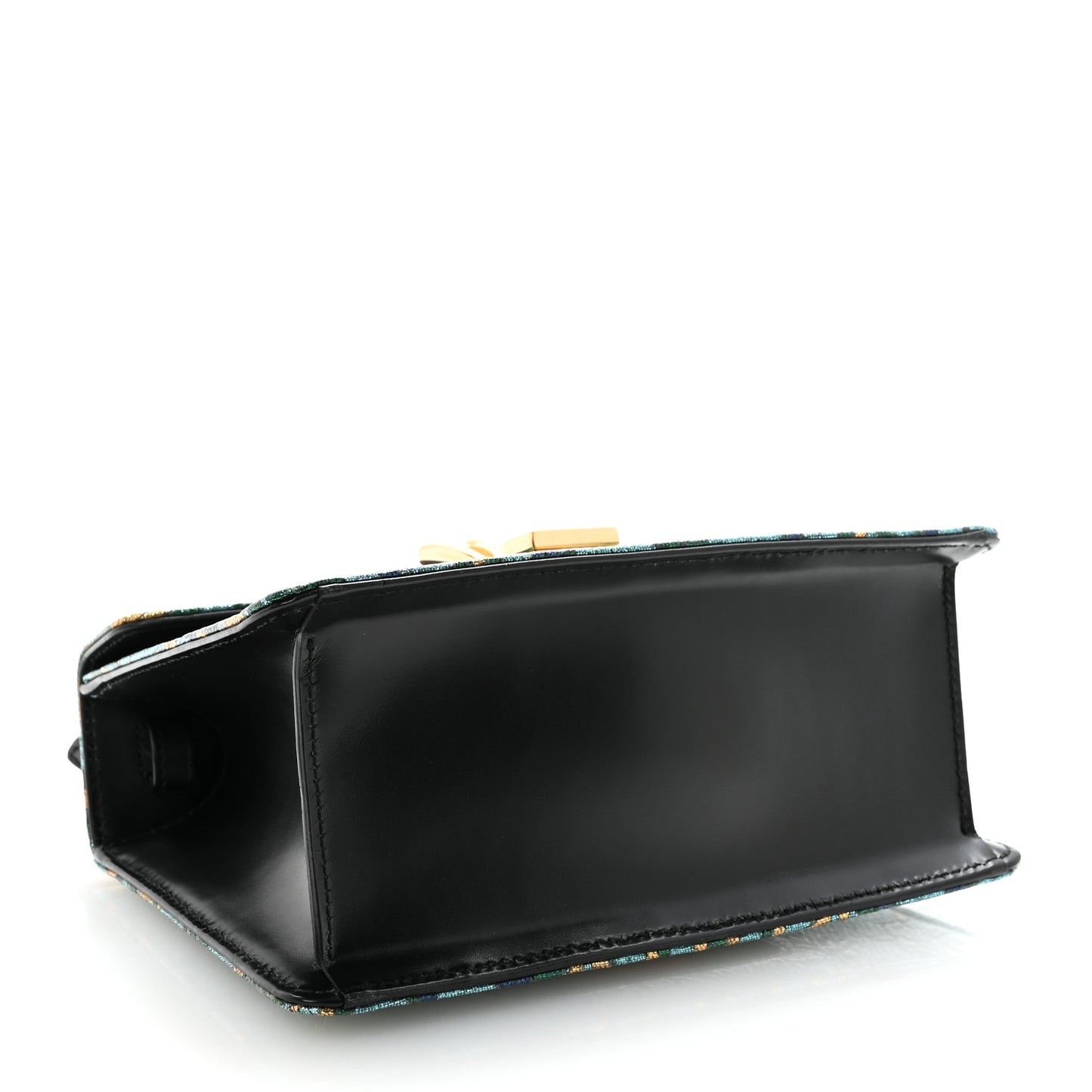 Iridescent Brocade Mini Sylvie Top Handle Bag Azure