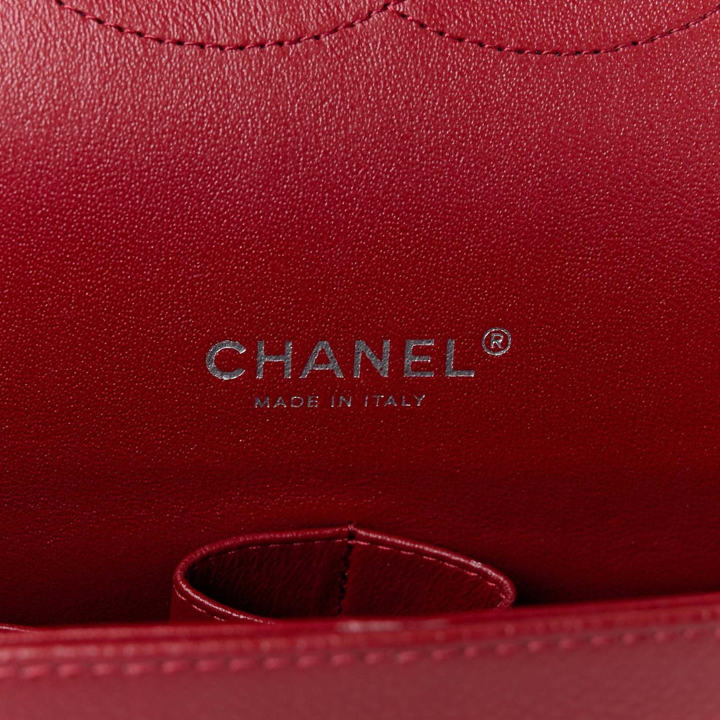 Caviar Quilted Maxi Double Flap Dark Red