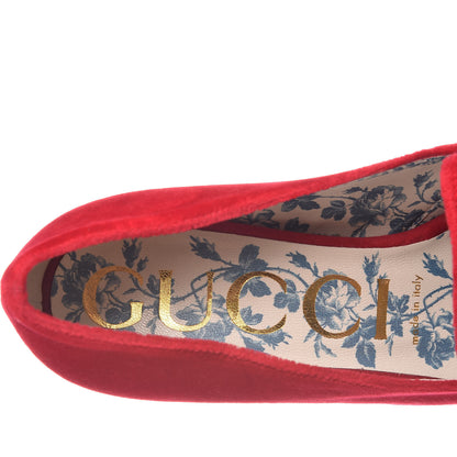 Gucci Softy Velvet GG Victoire 55mm Loafer Pumps 37 Hibiscus Red 6 of 9