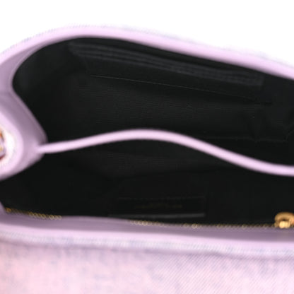 Saint Laurent Denim Y Quilted Monogram Toy Loulou Crossbody Bag Bleached Lilac 5 of 10