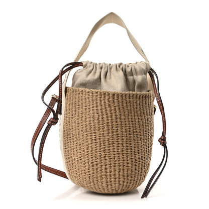 Chloe Raffia Calfskin Small Woody Basket Bag Brown 1 of 10