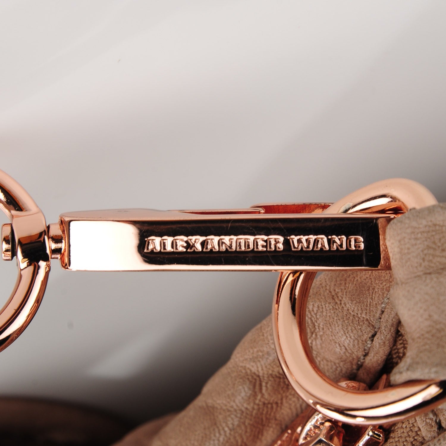 Alexander Wang Pebbled Lambskin Rocco Latte Rose Gold Hardware 9 of 9