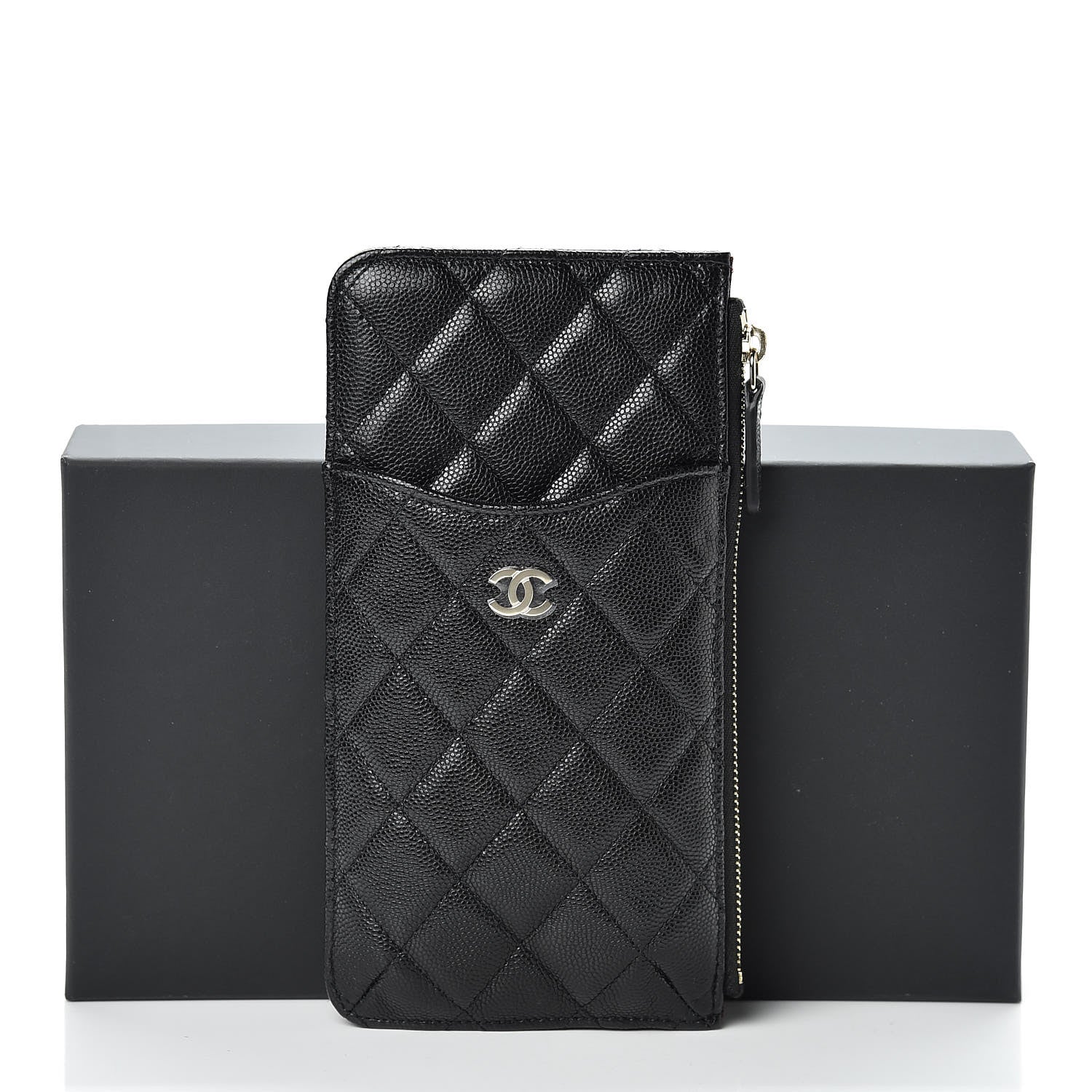 Chanel Caviar Quilted Classic Flat Wallet Pouch Black 8 of 8