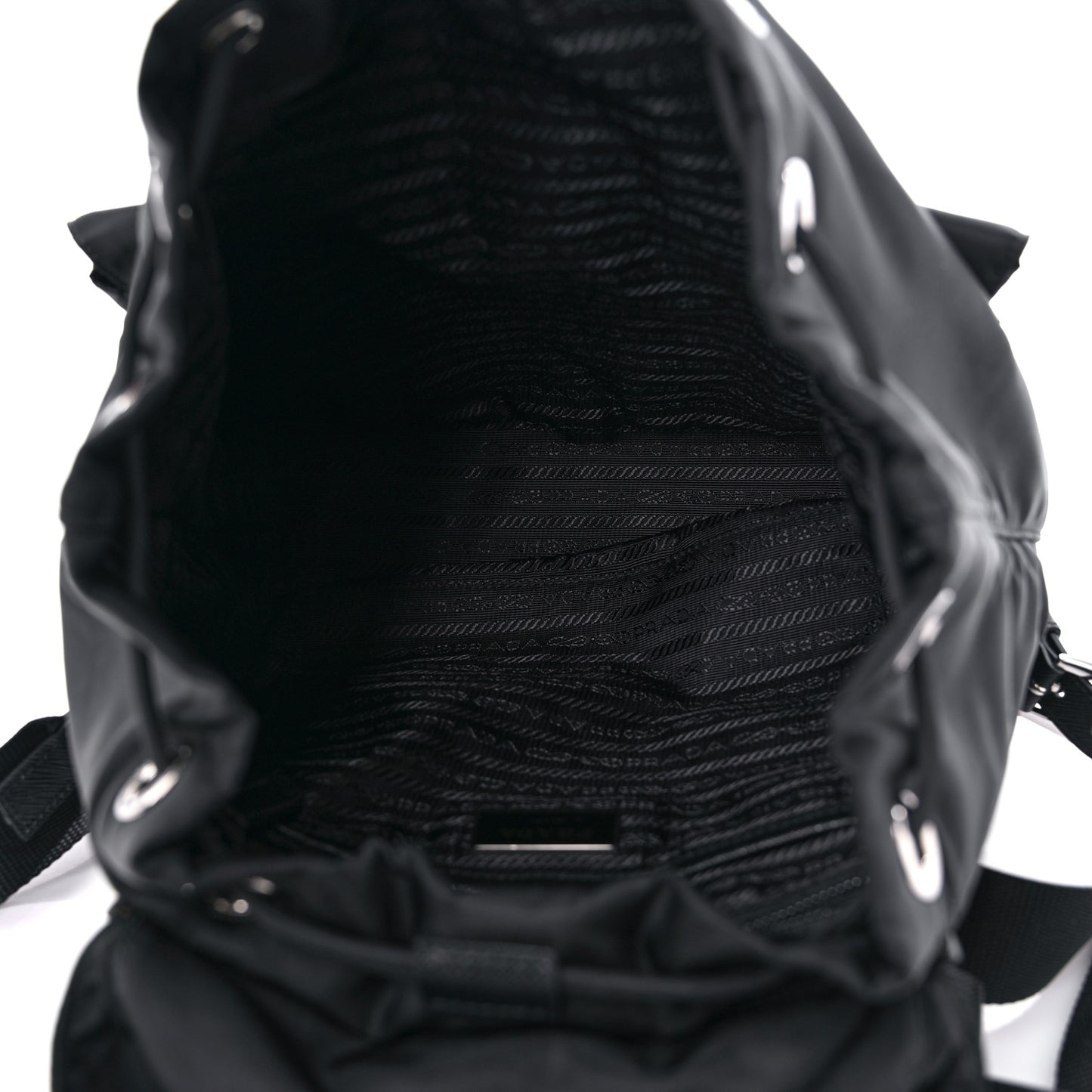 Tessuto Nylon Saffiano Small Backpack Black
