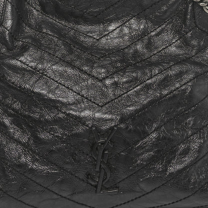 Saint Laurent Crinkled Calfskin Matelasse Monogram Medium Niki Shopper Tote Black 8 of 10