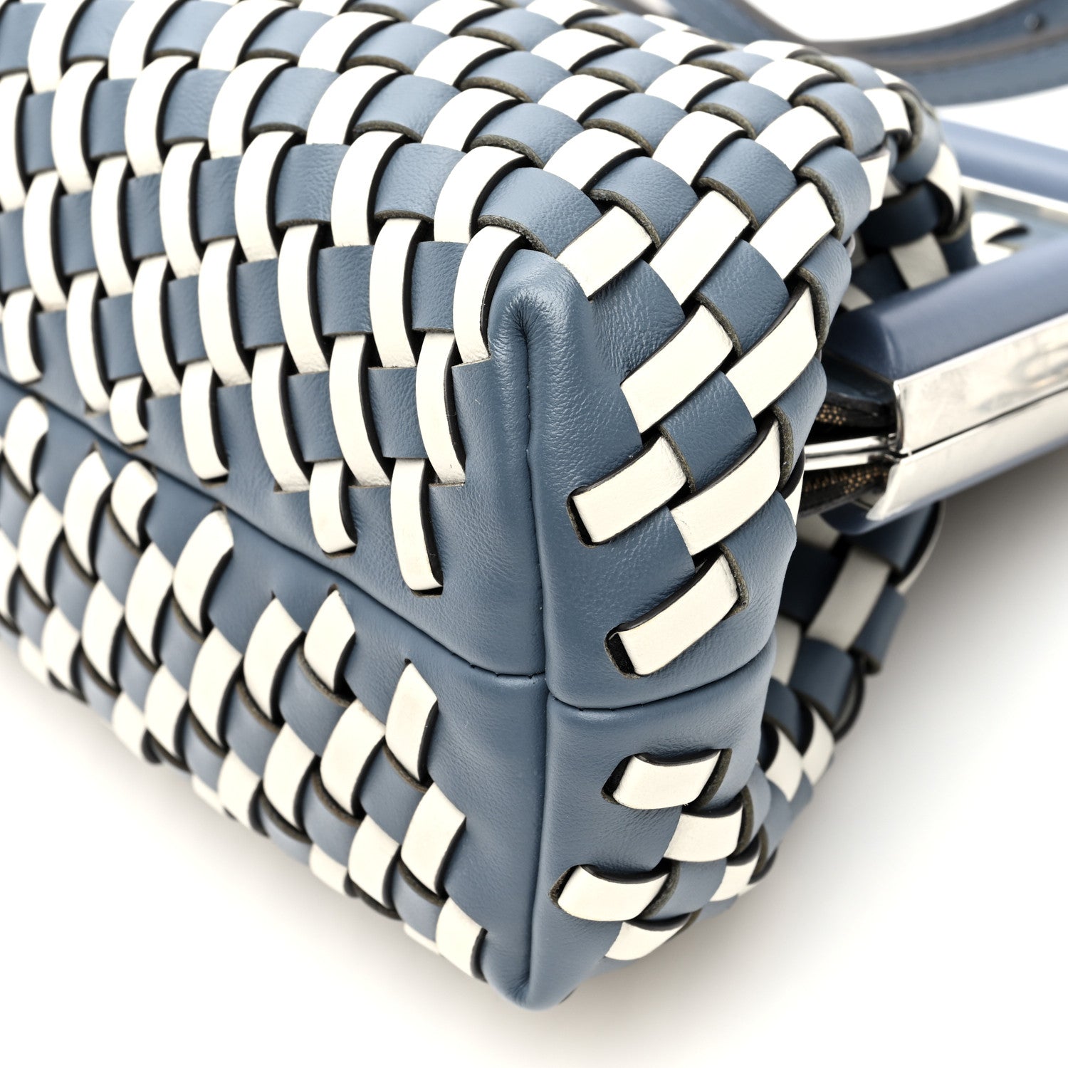 Fendi Vitello Grace Intreccio Small Fendi First Mirto Blue White Ice 10 of 10