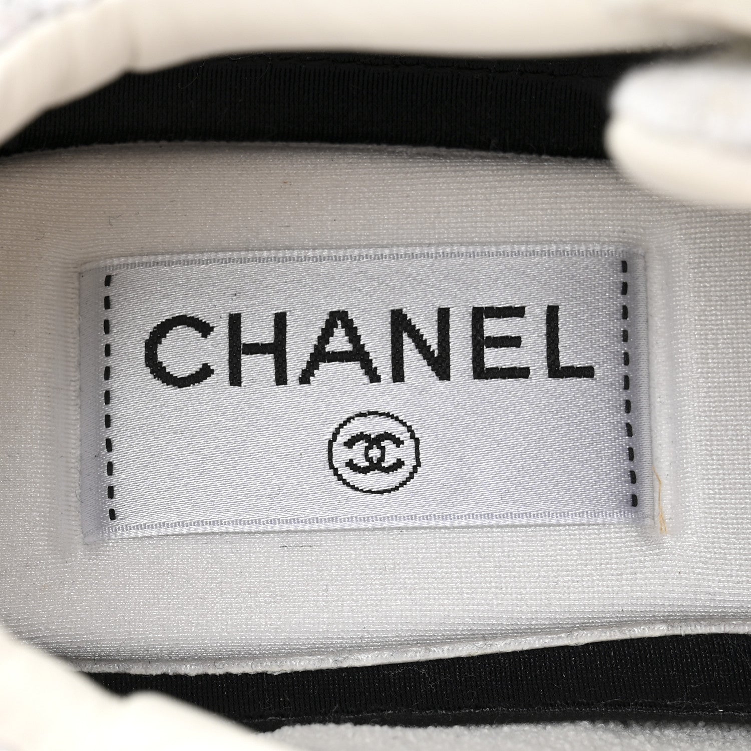 Chanel Painted Iridescent Cotton Tweed Suede Calfskin Womens CC Sneakers 36 White Silver Multicolor 7 of 10