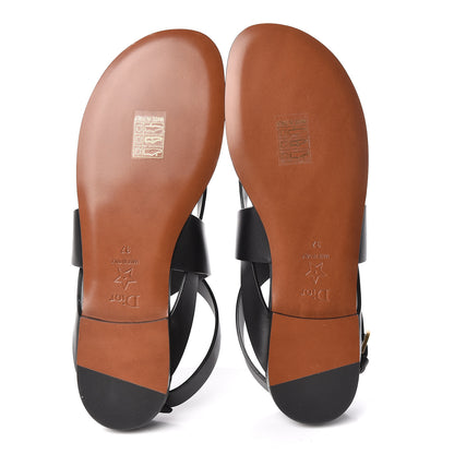Christian Dior Calfskin Up Thong Sandal 37 Black 5 of 9
