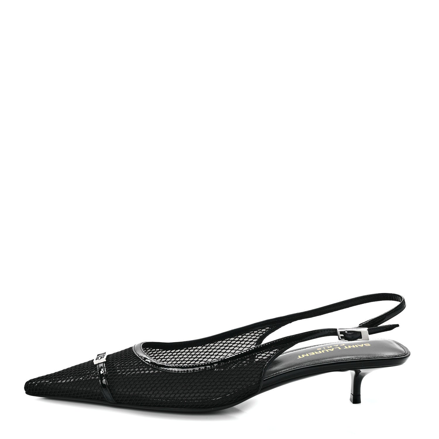 Saint Laurent Mesh Oxalis Slingback Pumps 37 Black 1 of 8