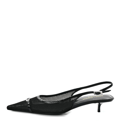 Saint Laurent Mesh Oxalis Slingback Pumps 37 Black 1 of 8