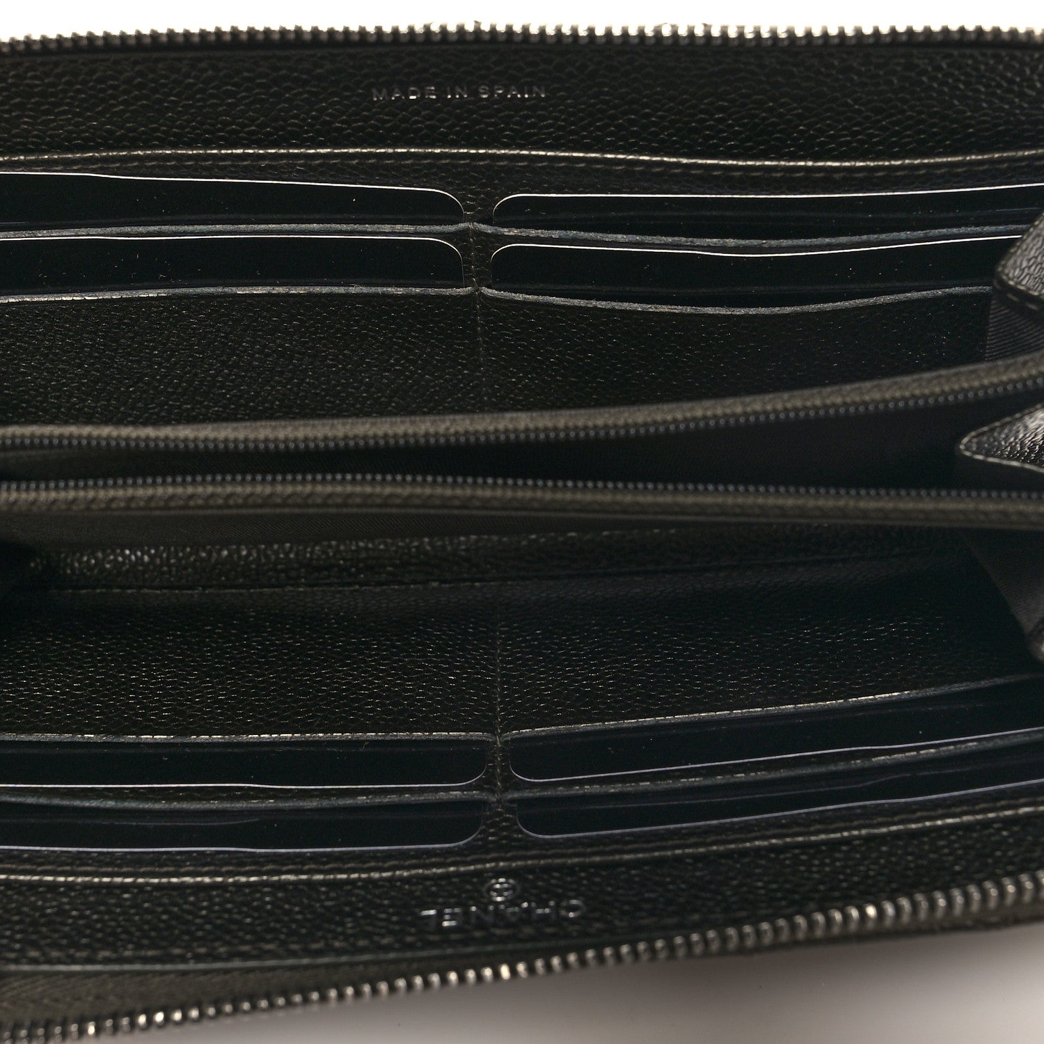 Chanel Caviar Quilted Large Gusset Zip Around Wallet Dark Charcoal 4 of 10