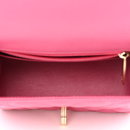 Chanel Lambskin Quilted Mini Square Flap Pink 5 of 12