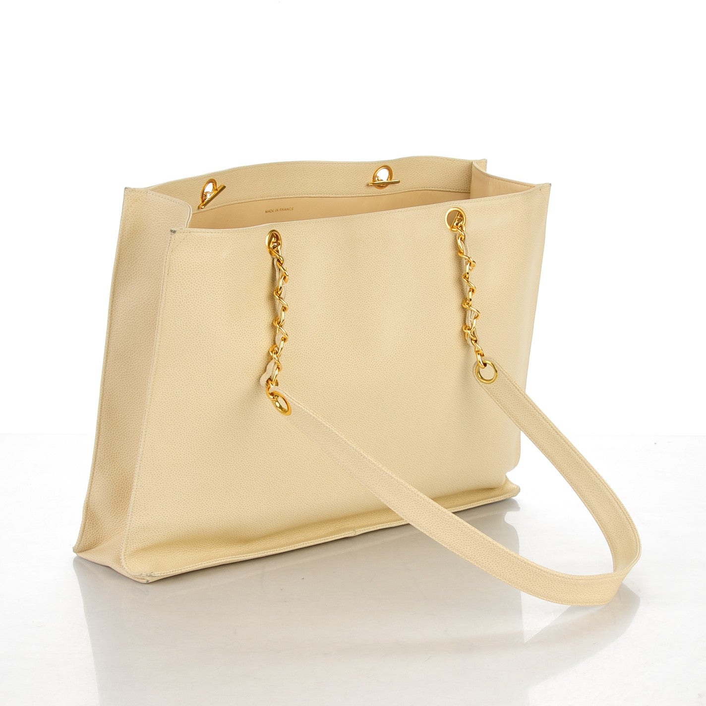 Chanel Caviar CC Shopper Tote Beige Clair 3 of 14