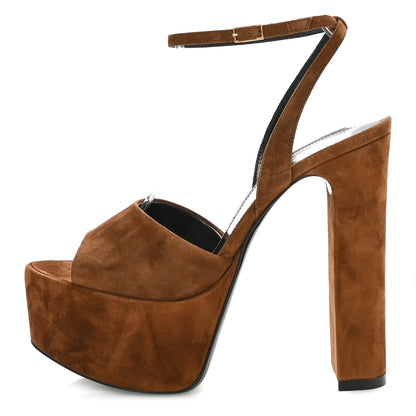 Saint Laurent Cachemire Jodie 95 Tanouk Platform Sandals 37 Land 1 of 9