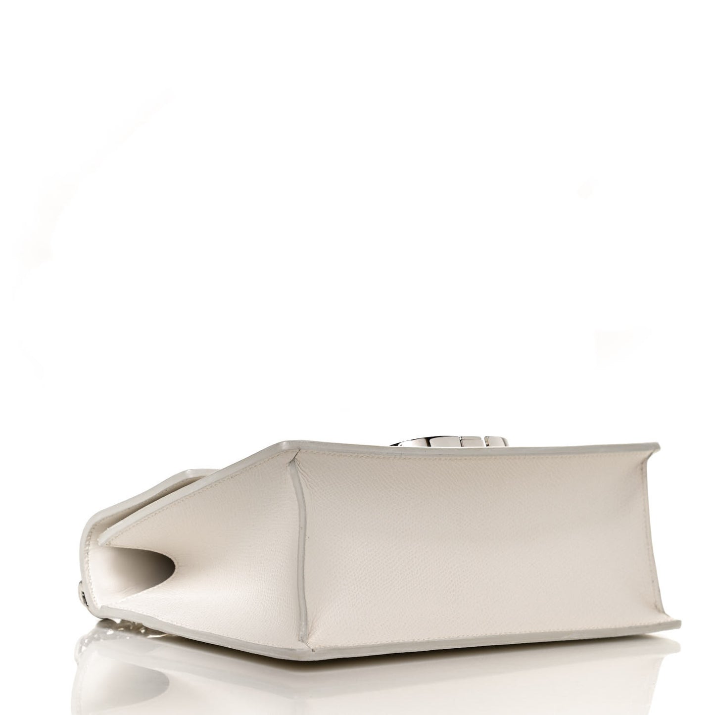 Grained Calfskin 30 Montaigne Chain Flap Bag White