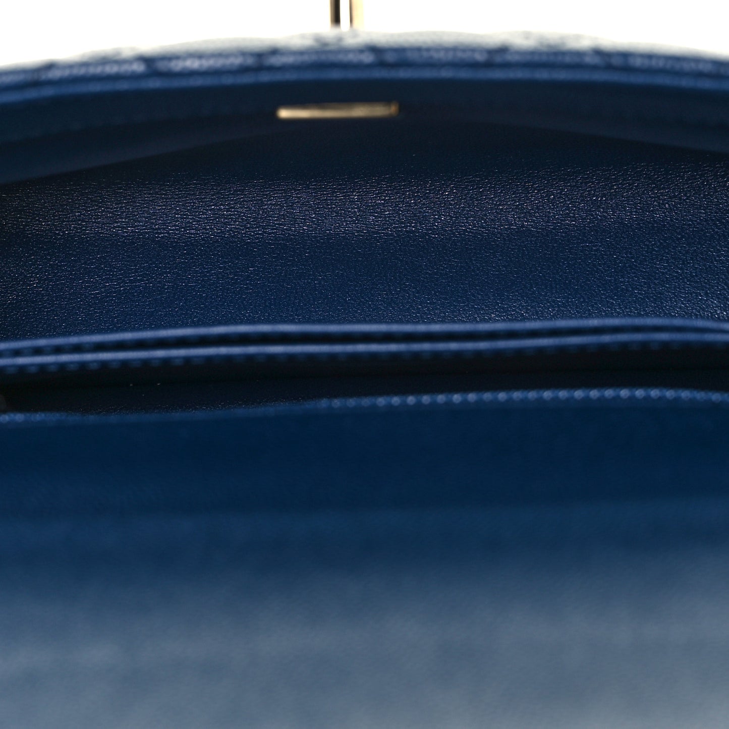 Caviar Quilted Lizard Embossed Mini Coco Handle Flap Navy Blue