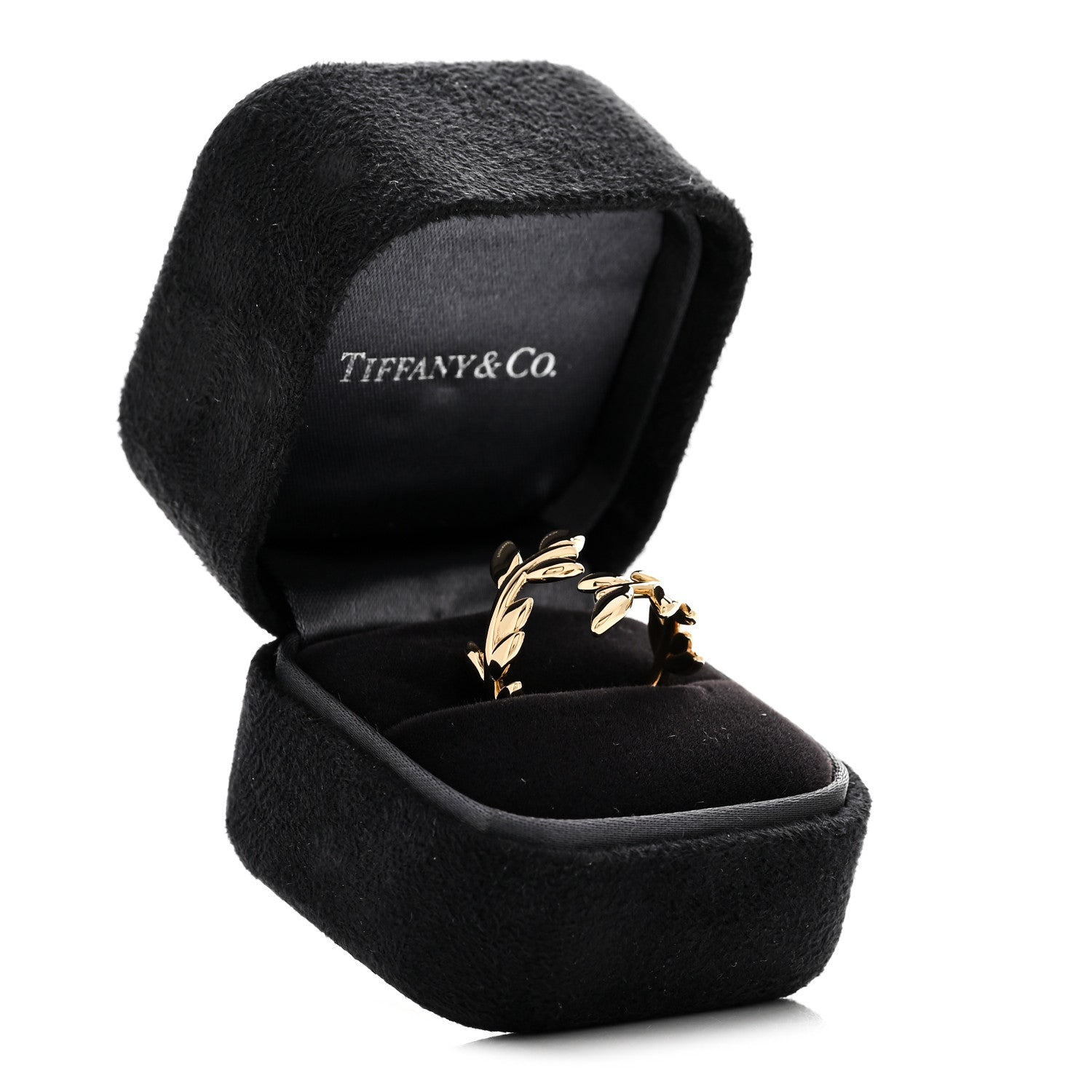 Tiffany 18K Yellow Gold Paloma Picasso Olive Leaf Bypass Ring 57 8 6 of 6