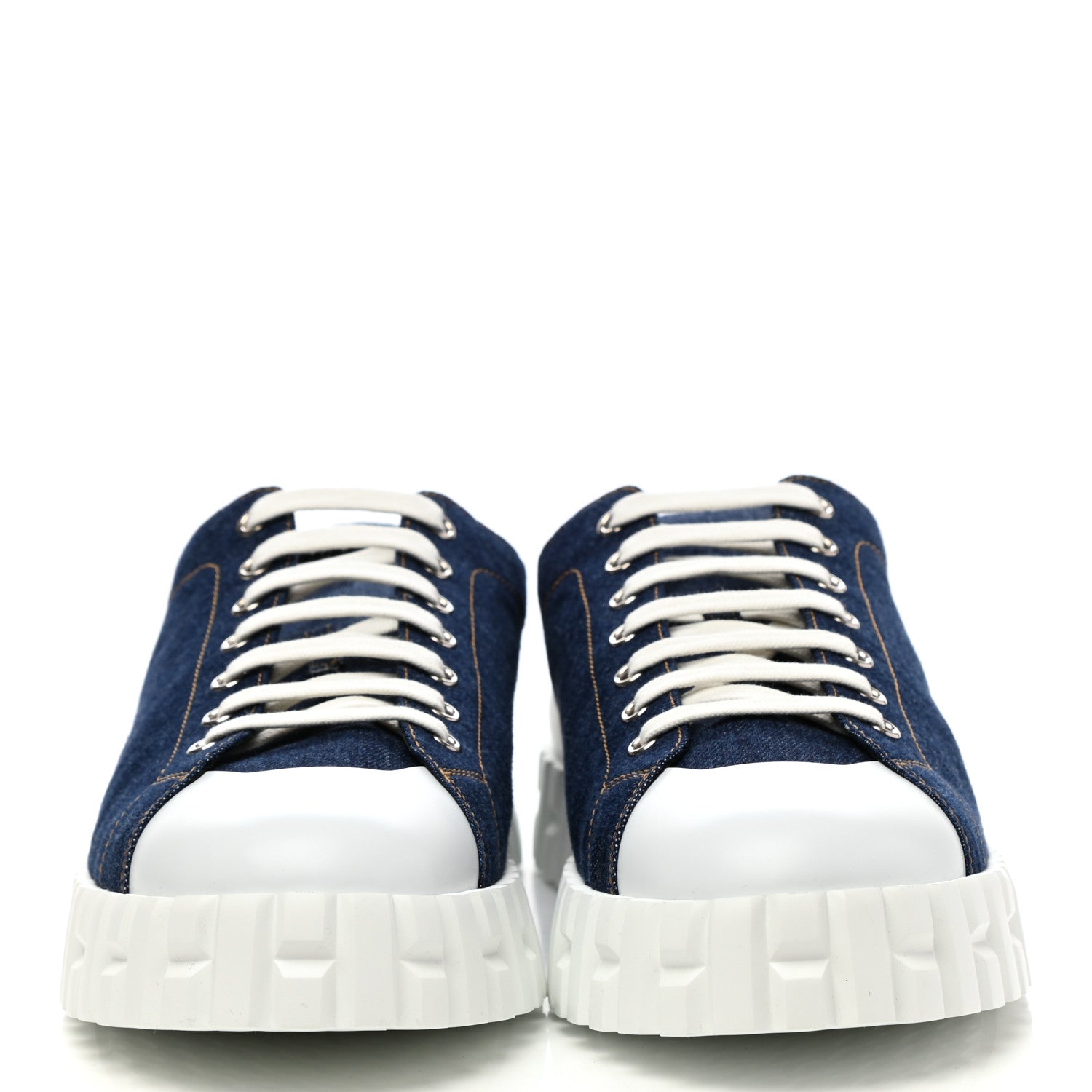 Hermes Denim Calfskin Cross Sneakers 45 Bleu Fonce 2 of 8